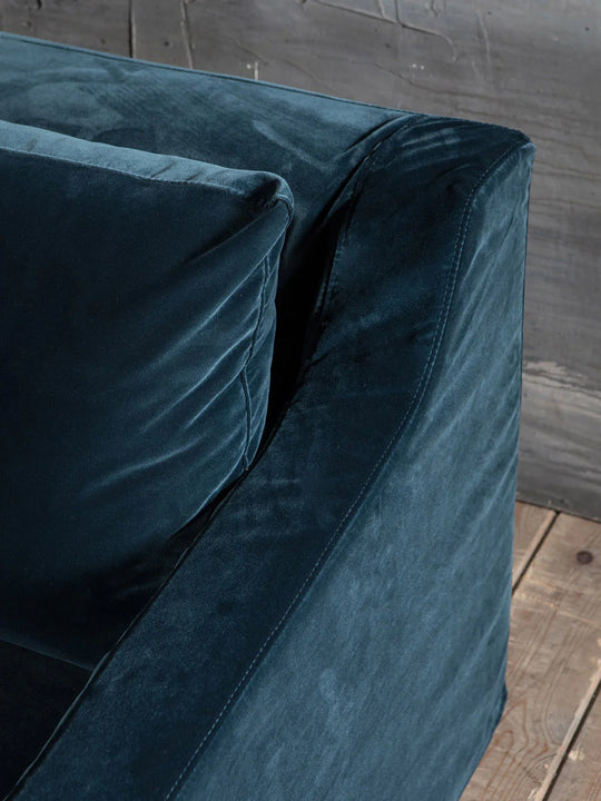 Fauteuil Comporta Velours Pétrole