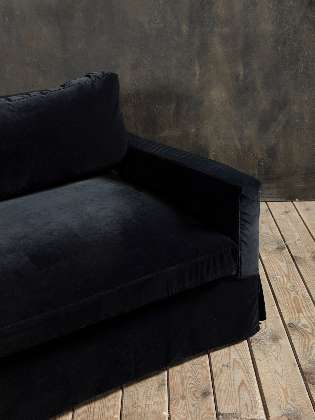 Sofá Amberes de terciopelo Negro