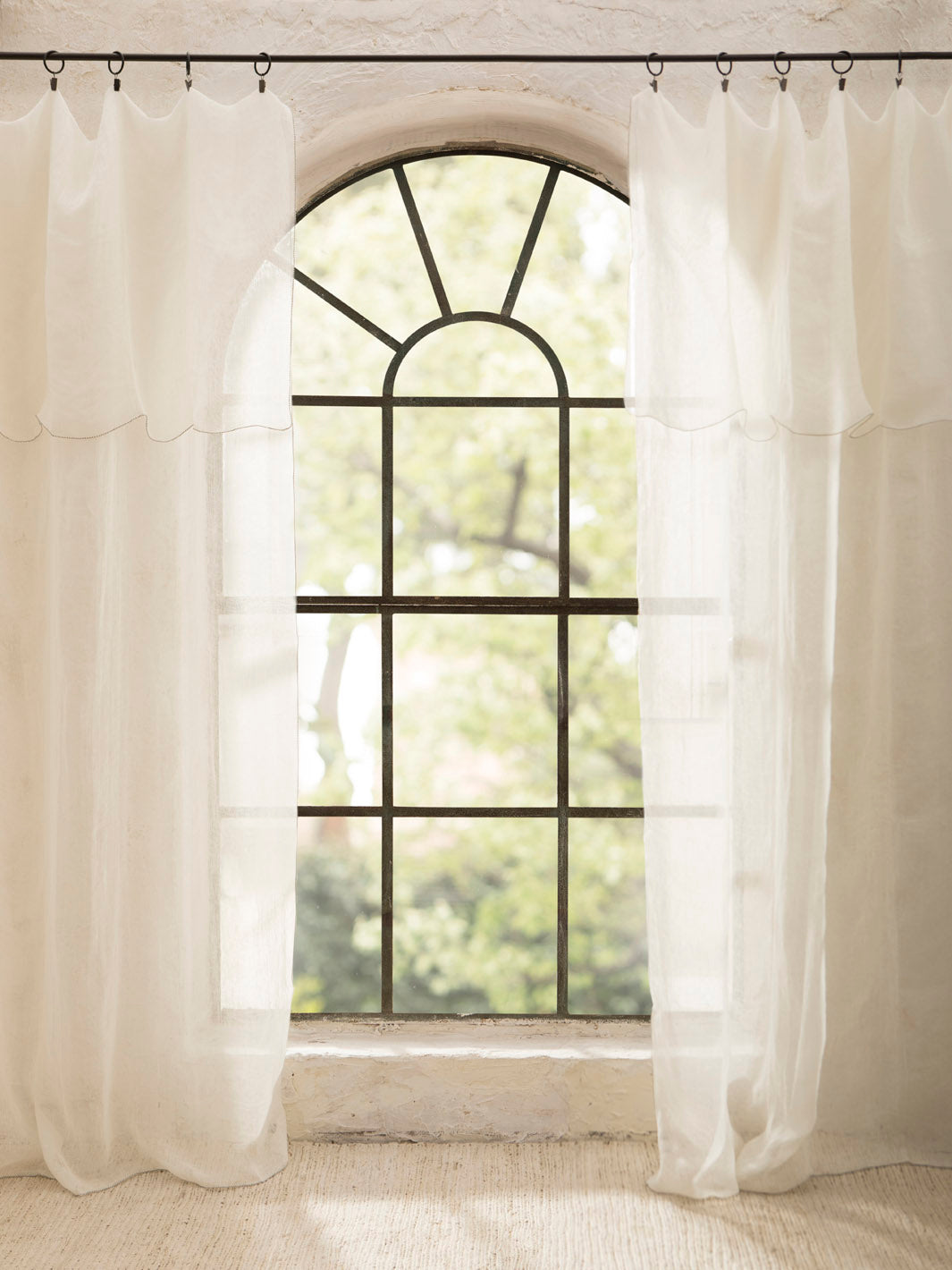 Florence white linen curtain