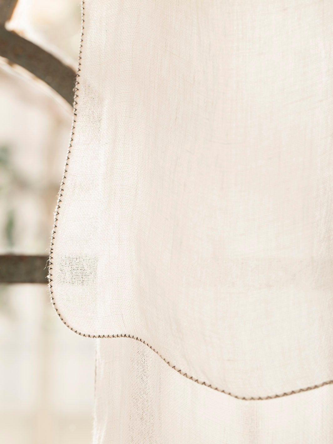 Florence white linen curtain