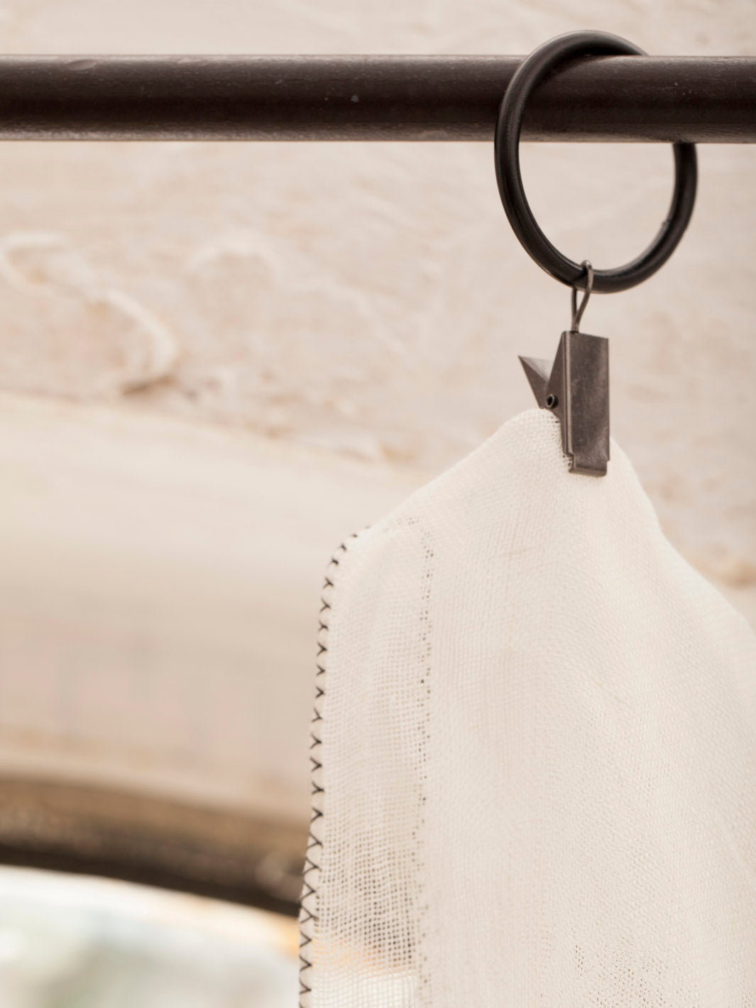 Florence white linen curtain