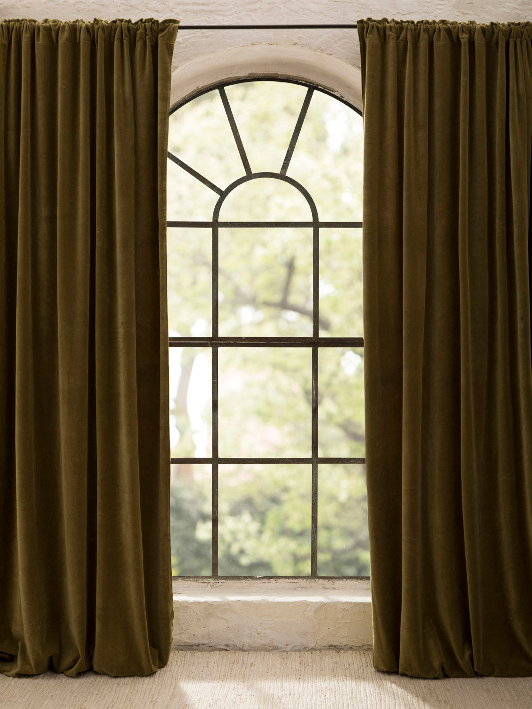 Olive Delhi Velvet Curtain