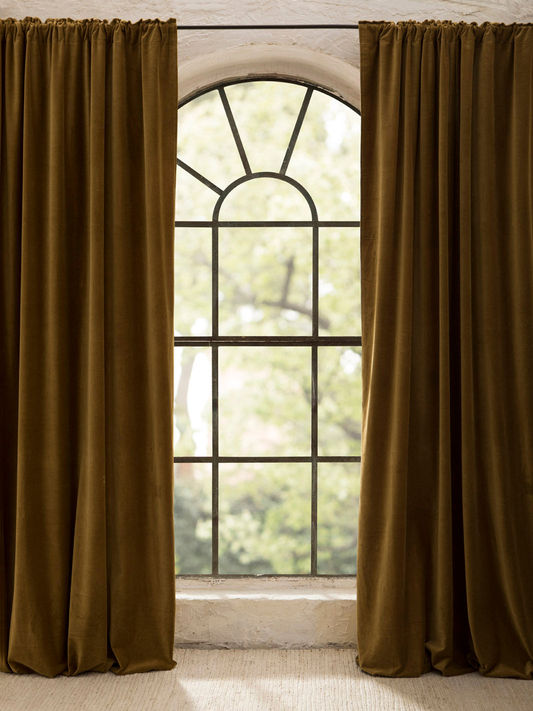 Delhi Gold Velvet Curtain