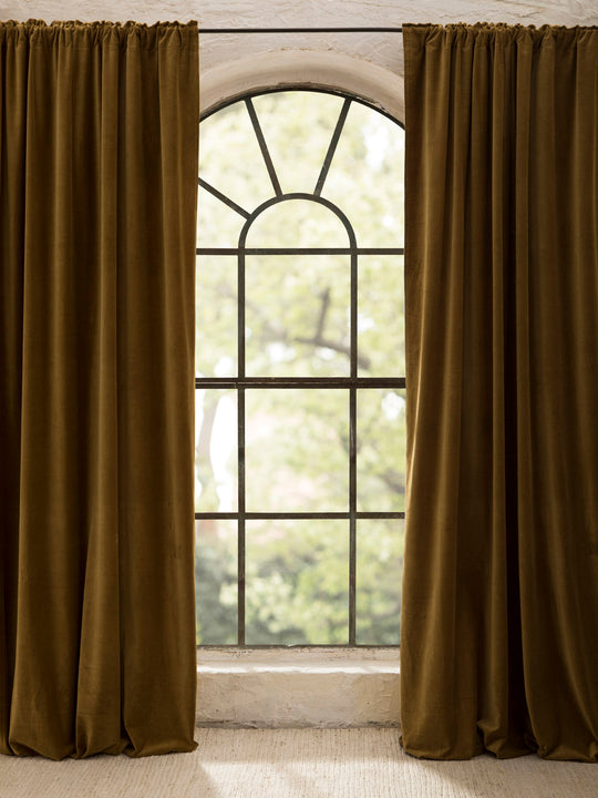 Delhi Gold Velvet Curtain