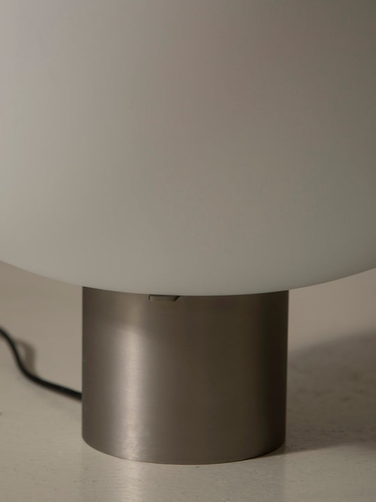 Lámpara de murano blanca base cromada