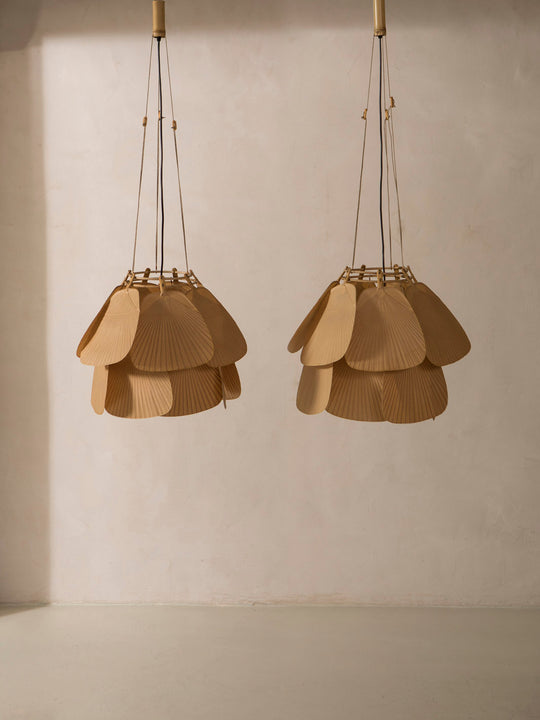 Pareja lámparas Ingo Maurer Uchiwa 70's