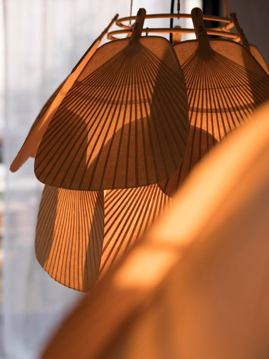 Pareja lámparas Ingo Maurer Uchiwa 70's