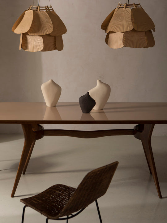 Pareja lámparas Ingo Maurer Uchiwa 70's