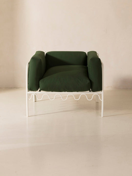 Fauteuil Festoon blanc et vert