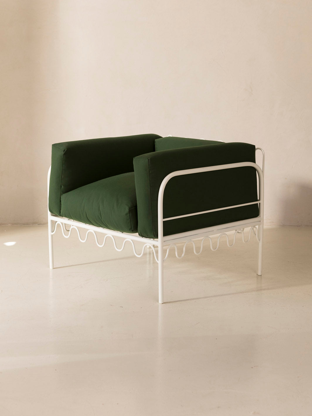 Fauteuil Festoon blanc et vert