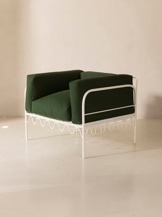 Fauteuil Festoon blanc et vert