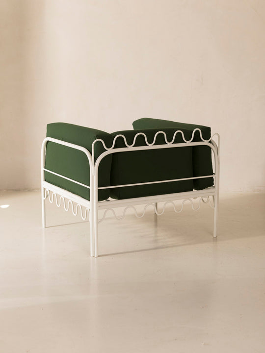 Fauteuil Festoon blanc et vert