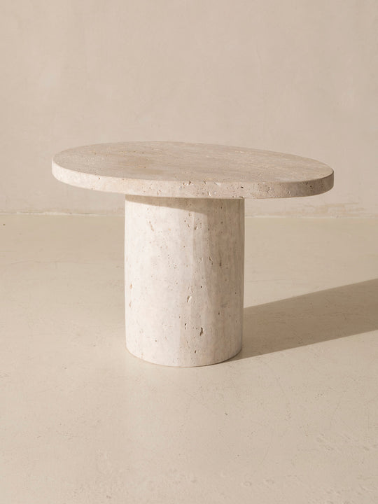 Organic travertine marble table Galet 40H