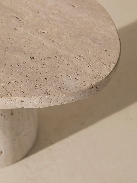 Organic travertine marble table Galet 40H