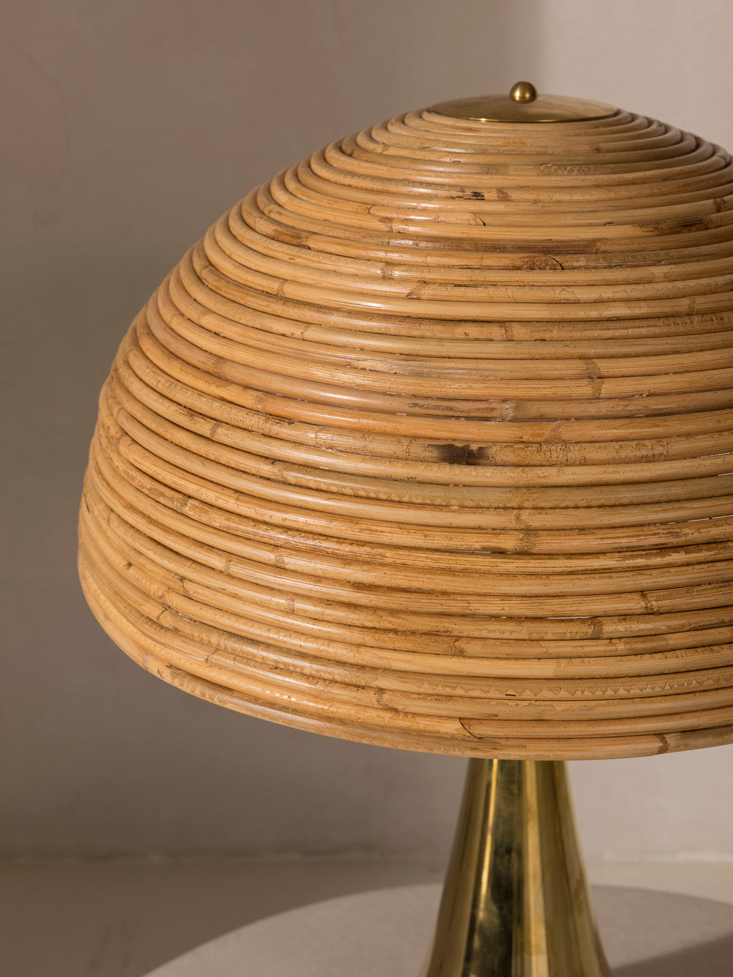 Lámpara bambú y latón Palm Beach Regency Style