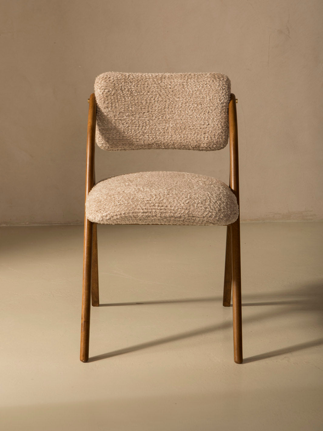 Italian nude bouclé chair