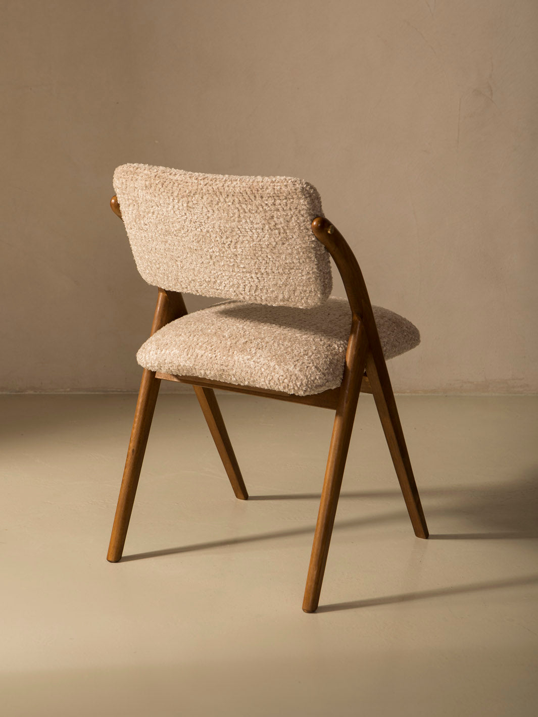 Italian nude bouclé chair