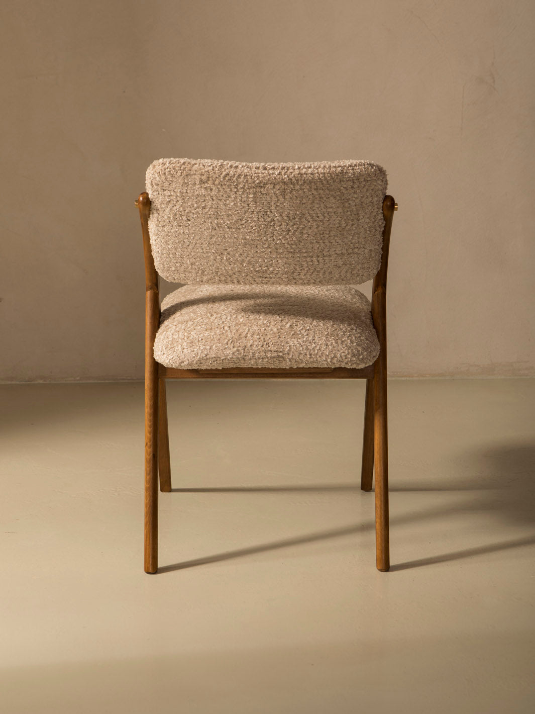 Italian nude bouclé chair
