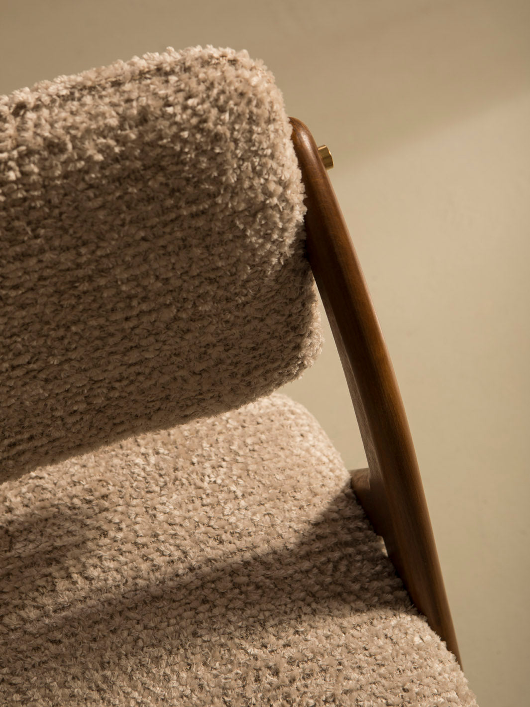 Italian nude bouclé chair