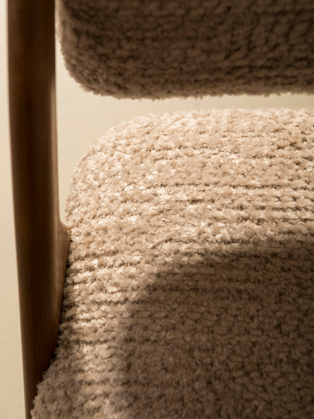 Italian nude bouclé chair