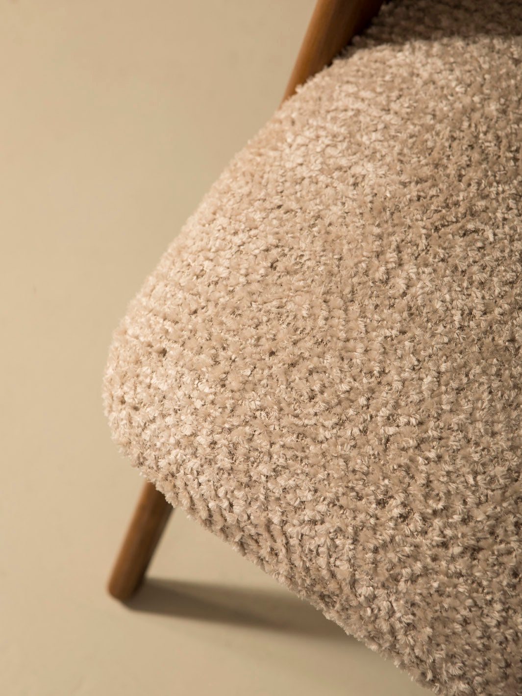 Italian nude bouclé chair