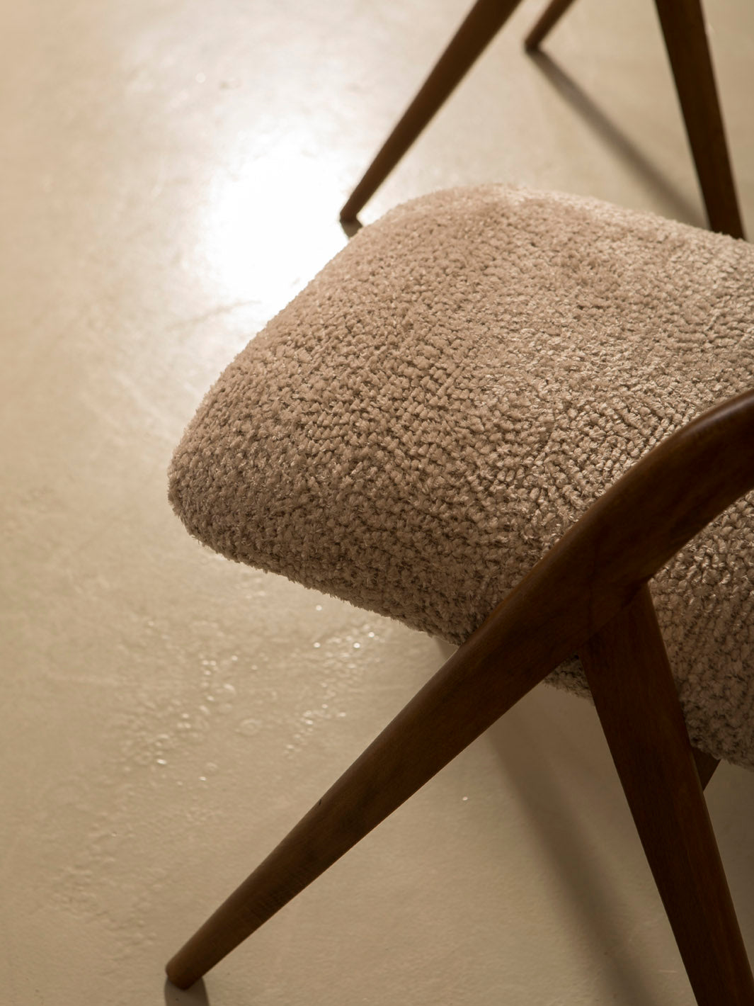 Italian nude bouclé chair