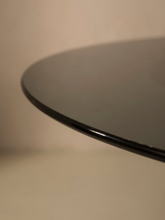 Mesa cristal y bambú años 70