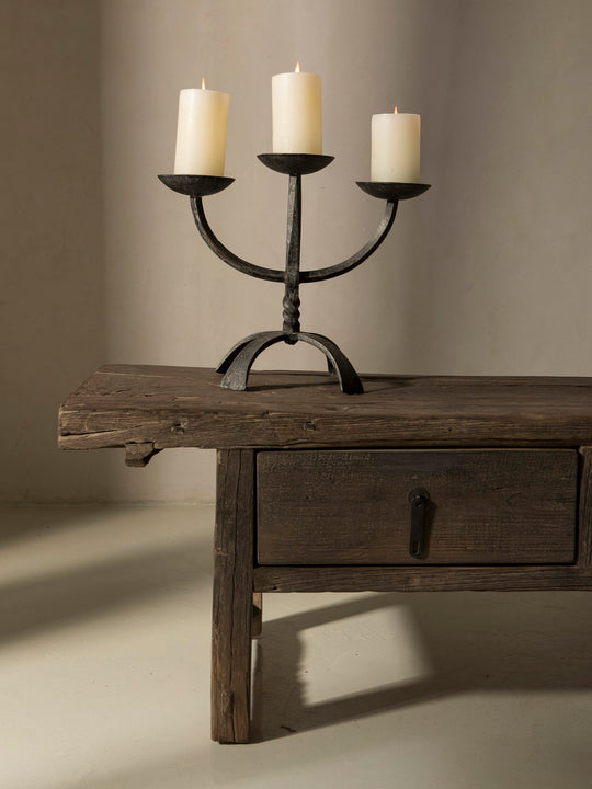 Candelabro hierro forjado años 60