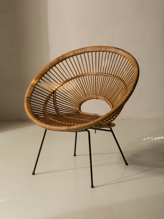 Pair of rattan armchairs from the 1960s