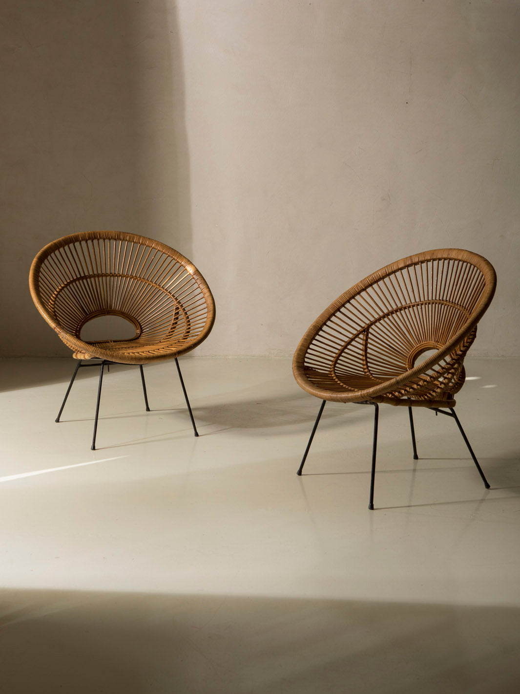 Pair of rattan armchairs from the 1960s