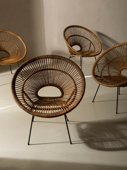 Pair of rattan armchairs from the 1960s