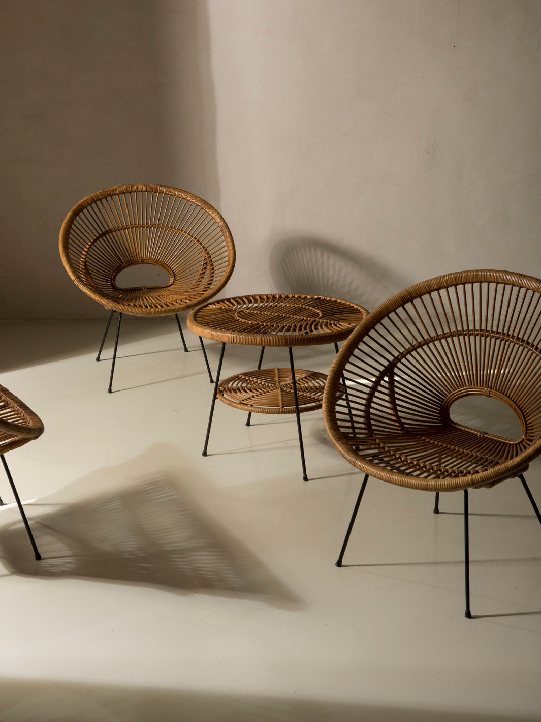 Pair of rattan armchairs from the 1960s