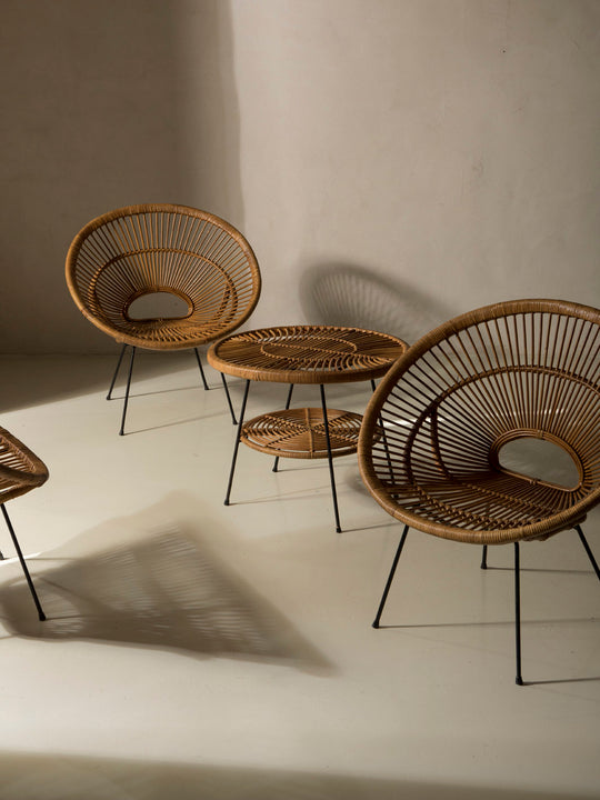 Pair of rattan armchairs from the 1960s