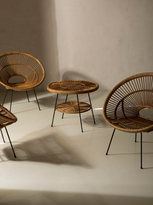Pair of rattan armchairs from the 1960s