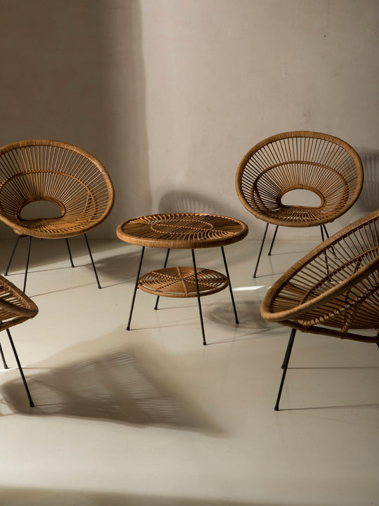 Pair of rattan armchairs from the 1960s