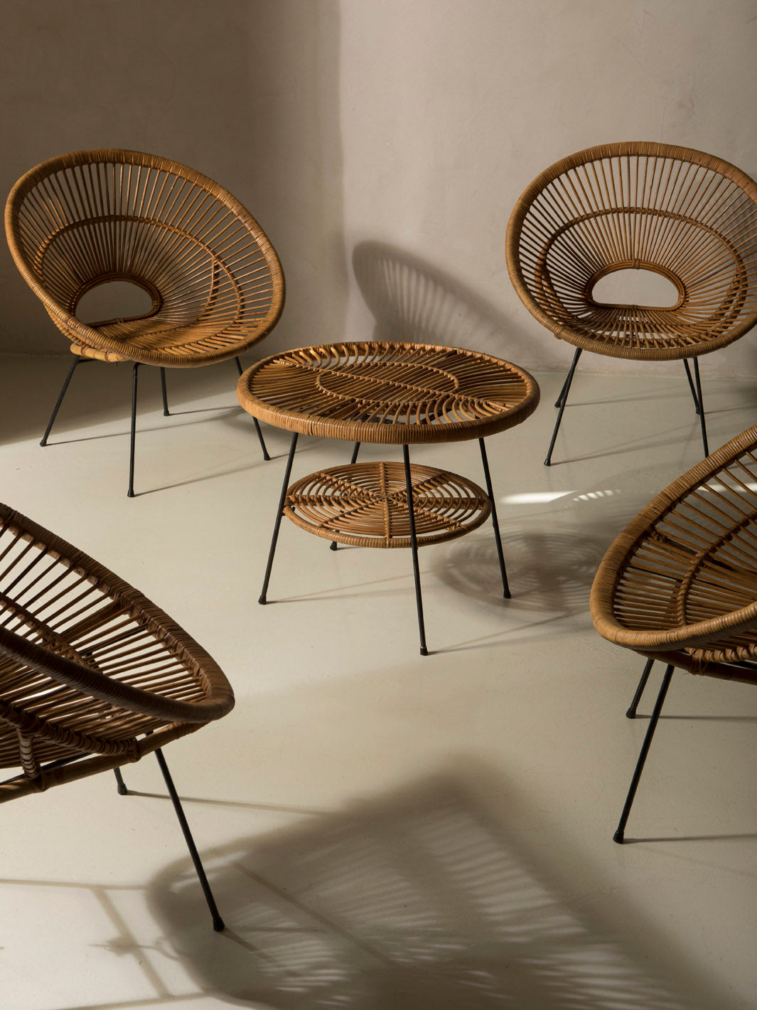 Pair of rattan armchairs from the 1960s