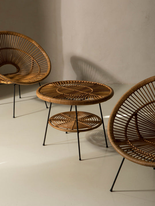 Pair of rattan armchairs from the 1960s