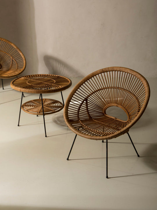 Pair of rattan armchairs from the 1960s