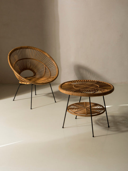Pair of rattan armchairs from the 1960s