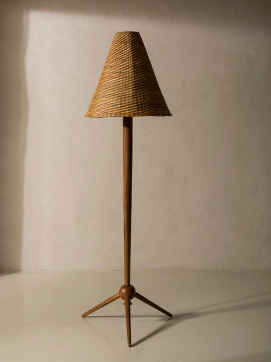 Rattan floor lamp