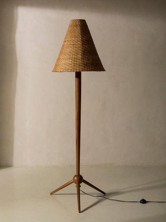 Rattan floor lamp