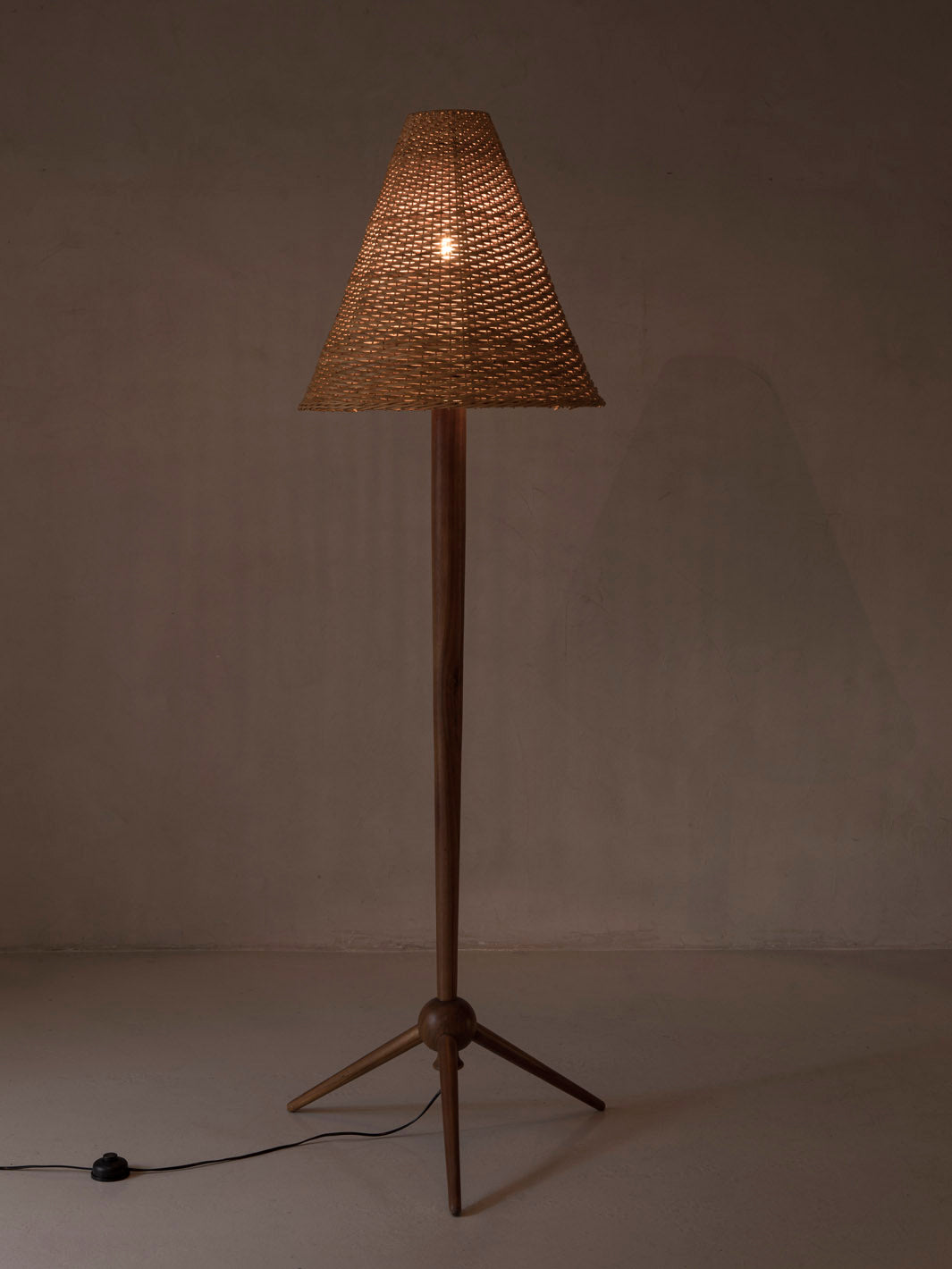 Rattan floor lamp