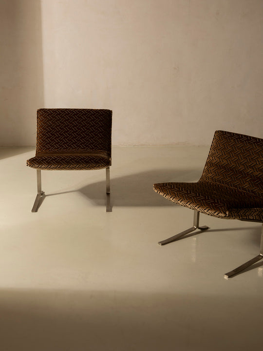 Pair of Chrome Italy armchairs from the 70s