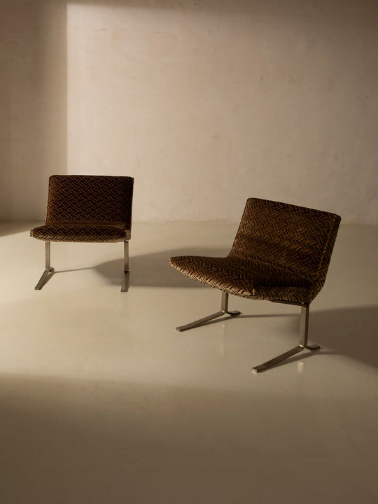 Pair of Chrome Italy armchairs from the 70s