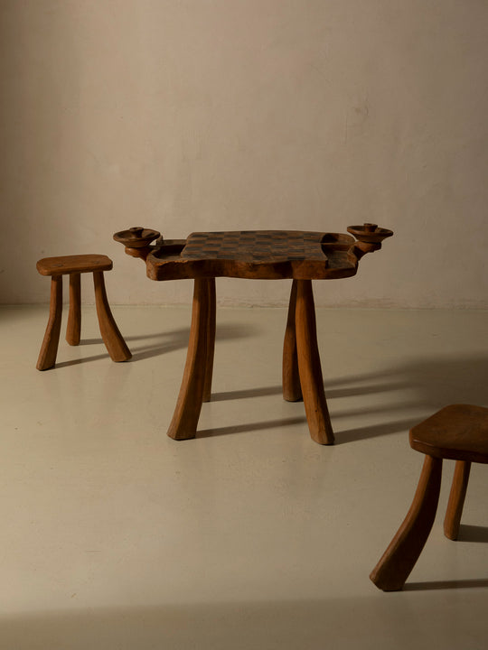 Brutalist game table, France, 1950s