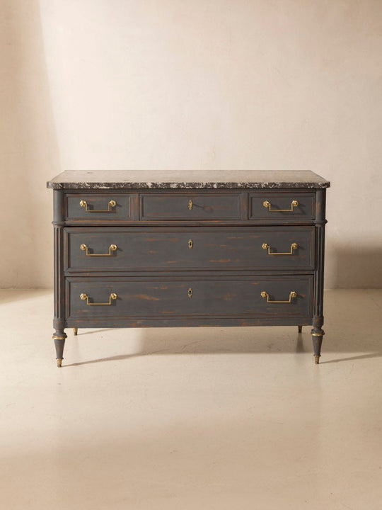 Commode noire Louis XVI 19ème siècle