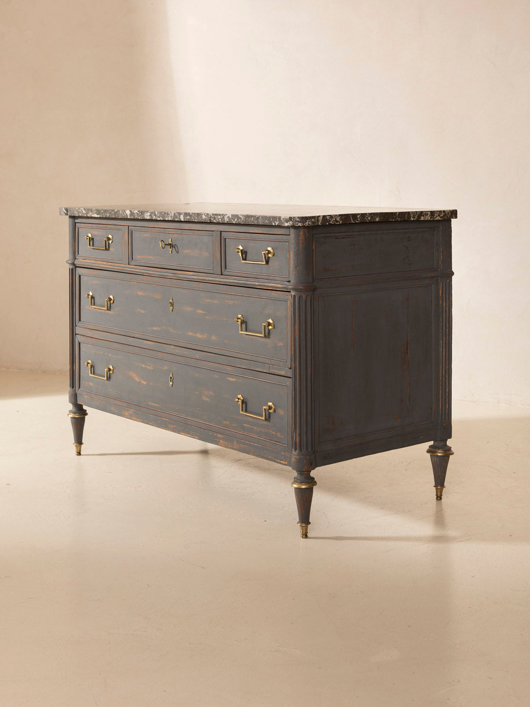 Commode noire Louis XVI 19ème siècle