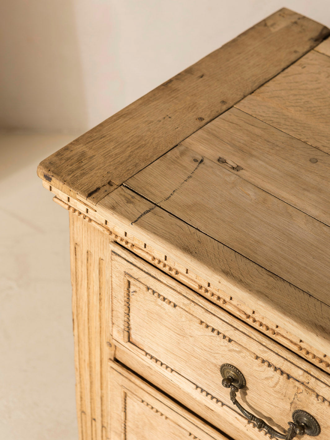 Liege chest of drawers 19th century washed chestnut