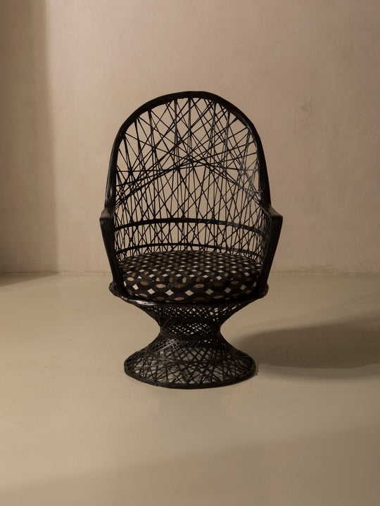 Black fiberglass armchair