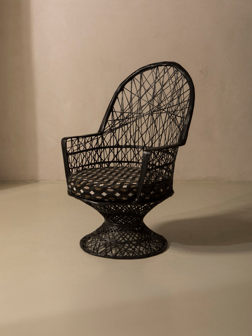 Black fiberglass armchair